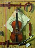 American School 19th20th Century Trompe LOeil Still Life with ViolinA Work in the Manner of William Harnett
