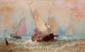George Henry Andrews British 18161898 Craft in Brisk Sea