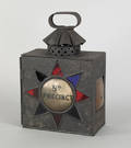 Rare New York City tinned sheet iron policemans parade lantern early 19th c