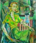 Edward Goldman American 19162006 Lady in Green