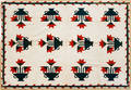 Pieced and appliqu flower basket quilt 19th c