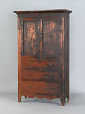 Ohio walnut press cupboard ca 1830