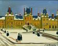 Yves Brayer French 19071990 Le Chateau de Fontainbleau Sous La Neige