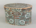 Wallpaper hat box mid 19th c
