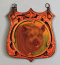 Painted double sided boars head trade sign 19th c