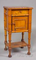 Victorian Faux Bamboo Marbletop Bedside Table