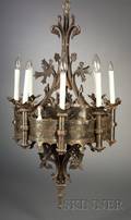 Gothicstyle Steel Eightlight Chandelier