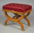 Empire Style Giltbronze Mounted Amboyna Curuleform Stool