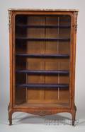 Louis XVXVI Style Bronzemounted Marbletop Tulipwood Vitrine