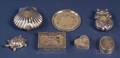 Five Small Silver Boxes and a Miniature Georg Jensen Plate