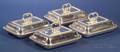 Suite of Four English Silver Plate Convertible Covered Entree Dishes