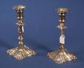 Pair of Elizabeth II Queen Annestyle Weighted Silver Candlesticks