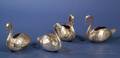 Four Continental Silver Swanform Table Ornaments
