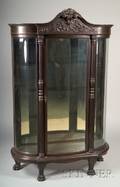 Renaissance Revival Carved Oak Display Cabinet