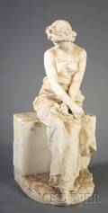 Italian Alabaster Figure of a Classical Maiden