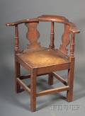 Provincial Georgian Oak Corner Chair