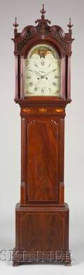 George III Inlaid Mahogany Tall Case Clock