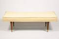 Mid Century Modern Vinyl Upholstered Bench