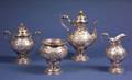 Four Piece Tiffany  Co Sterling Repousse Tea Service