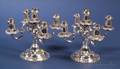 Pair of Peruvian Sterling Five Light Candelabra
