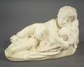 Italian Carved Carrara Marble Figure of a Sleeping Cupid