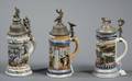 Three Porcelain Regimental Steins