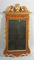 George II Style Mahogany and Parcelgilt Mirror
