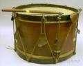19th Century PartEbonized and Mahogany Marching Drum and Wooden Drumsticks