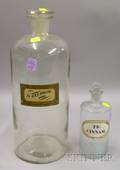 Two Glass Apothecary Bottles