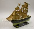 Folk Painted Wooden Sailing Ship Model