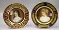 Two Viennatype Porcelain Gilt Transfer and Painted Portrait Plates