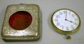 Tiffany Travel Clock and an Unrelated English Silver Travel Clock Case