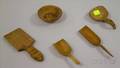 Five Small Carved Wooden Kitchen Items