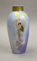 Art Nouveau Handpainted Maiden Portrait Porcelain Vase
