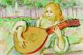 Herbert Fiedler Dutch 18911962 Girl with Mandolin
