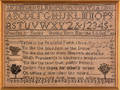 Suffolk Massachusetts silk on linen sampler dated 1824