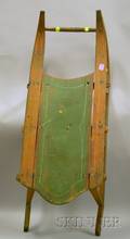 19th Century Polychrome Decorated Ironmounted Wooden Sled