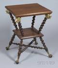 Merklin Bros Victorian Turned Mahogany Occasional Table with Brass Mask and Talon Mounts