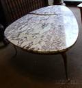 Modernstyle Marbletop Brassfinished Metal Low Table