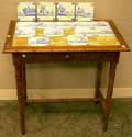 Delft Tileinset Victorian Faux Bamboo OneDrawer Side Table
