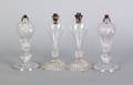 Two pairs of colorless glass fluid lamps 19th c