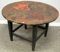 Japanese Lacquered Center Table Top on Ebonized Wooden Base