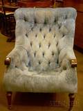 Edwardian Upholstered Walnut Easy Chair