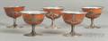 Five Cased Glass and Silver Overlay Footed Bowls