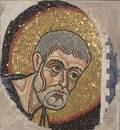 Byzantinestyle Glass Mosaic Fragment Depicting the Head of St Peter