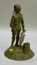 German Iron Figural KnightinArmour TableTop Smokers Stand