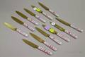 Set of Twelve GermanAustrian Meissenstyle Porcelainhandled Fruit Knives