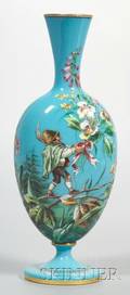 Thomas Webb  Sons Enameled Art Glass Vase
