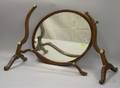 Regency Oval Mahogany and Mahogany Veneer Dressing Mirror on Stand