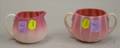 New England Glass Co Ribbed Peachblow Creamer and Sugar